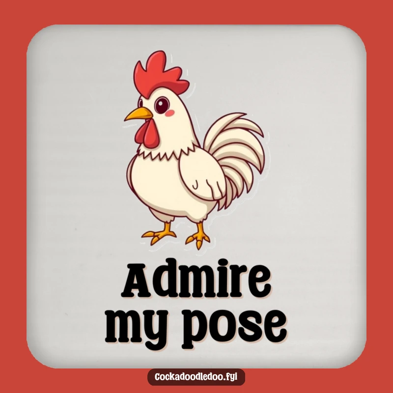 Funny Proud Rooster Coaster Set: Puffed Chest Protection, Perfect Humorous Gift
