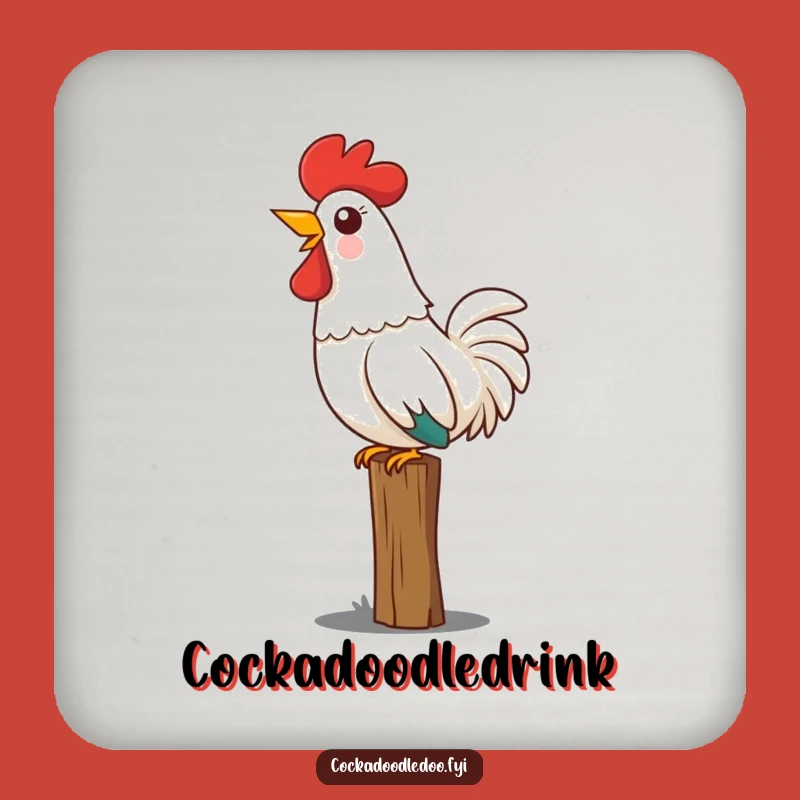Funny Kawaii Rooster Coaster Set, Protect Surfaces with Bold Amusement!