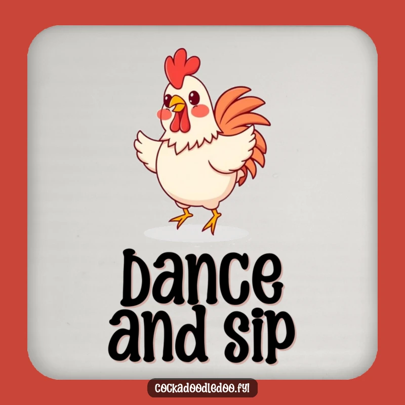 Funny Happy Rooster Jig Coasters: Protect Surfaces with Playful Charm