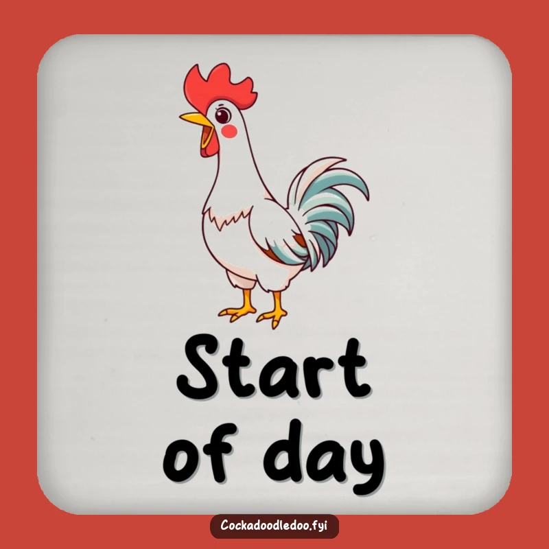 Funny Kawaii Rooster Coaster Set: Joyful Crow Protection, Perfect Humorous Gift