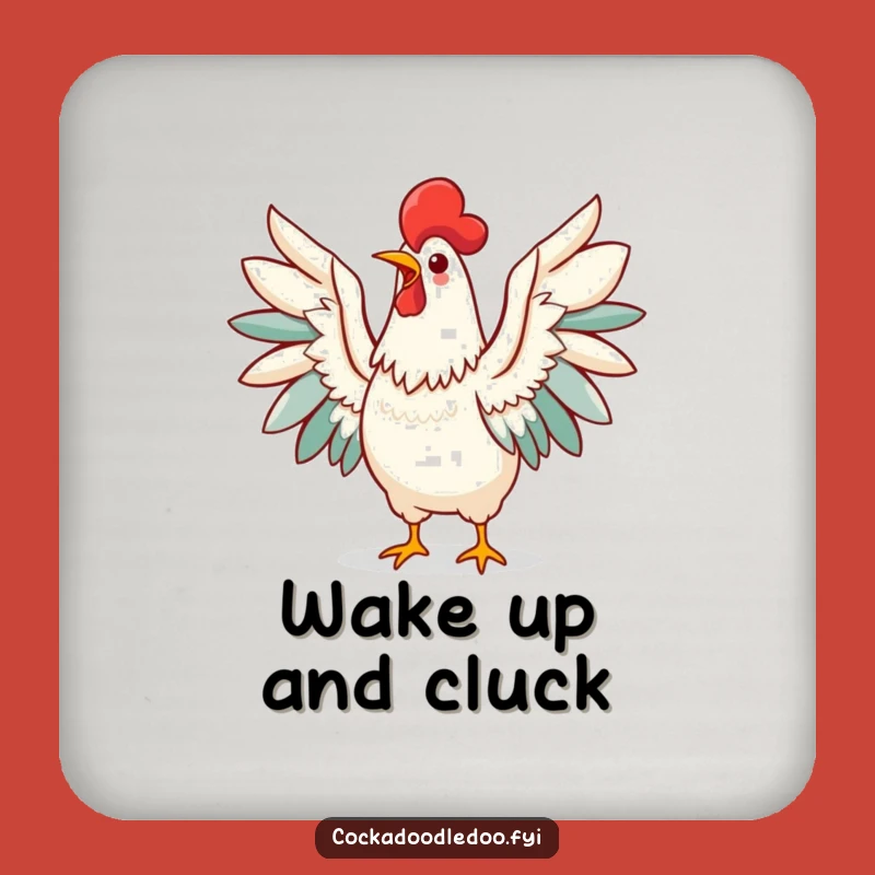 Funny Kawaii Rooster Coaster Set: Morning Call Protection - Gift Idea