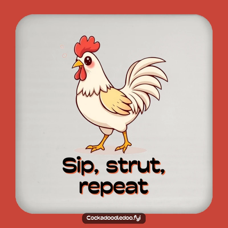 Funny Kawaii Rooster Coaster Set, Protect Surfaces with Proud Amusement!