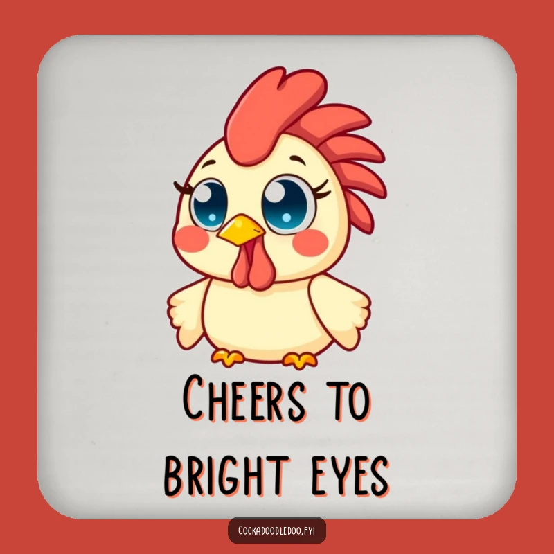Funny Kawaii Rooster Coasters: Morning Cheer Protection - Cheerful Gift