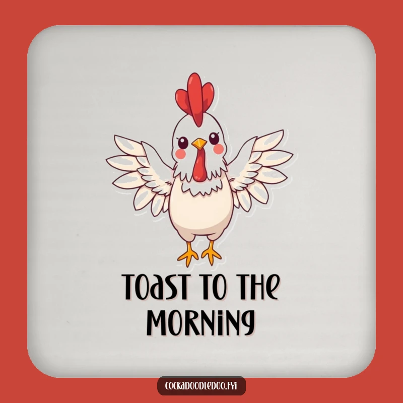 Funny Kawaii Rooster Coasters: Protect Surfaces with Cheerful Greetings, Fun Set