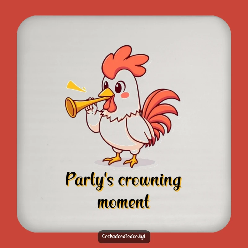 Funny Rooster Coaster: Proud Trumpeter Art, A Small but Funny Gift
