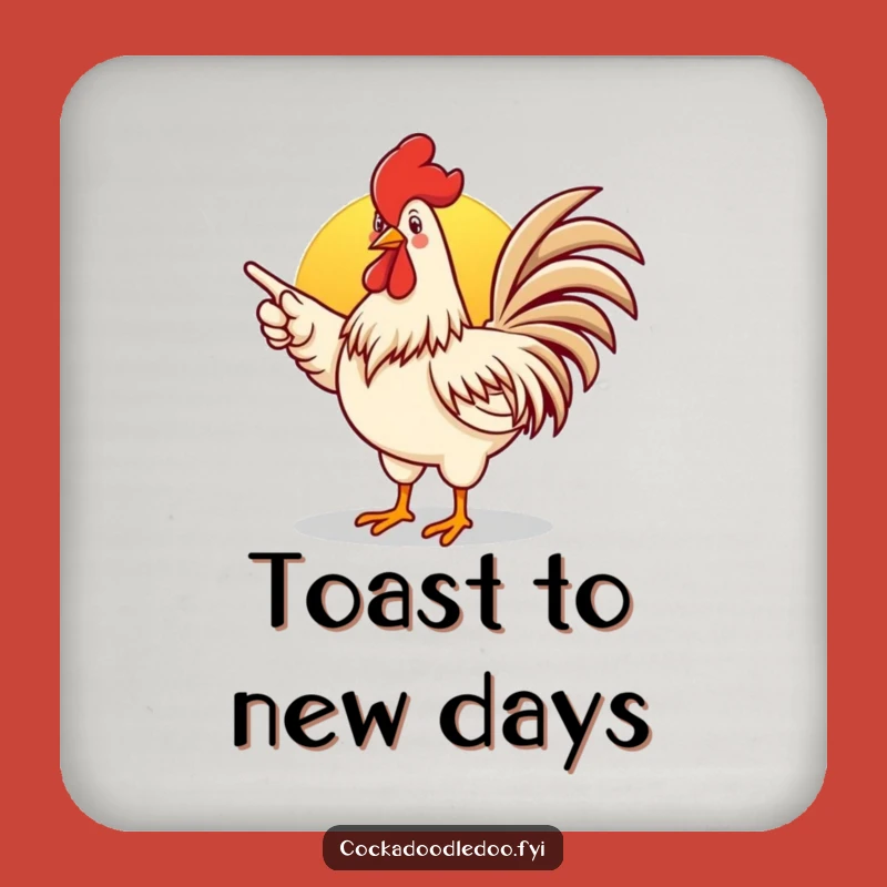 Funny Rooster Drink Coaster: Protect Surfaces with Morning Charm