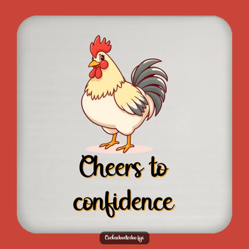 Funny Rooster Strut Coaster: Confident Protection, Tiny Funny Gift