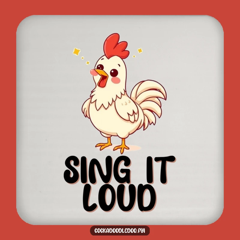 Funny Singing Rooster Coasters: Comical Expression Drink Coasters