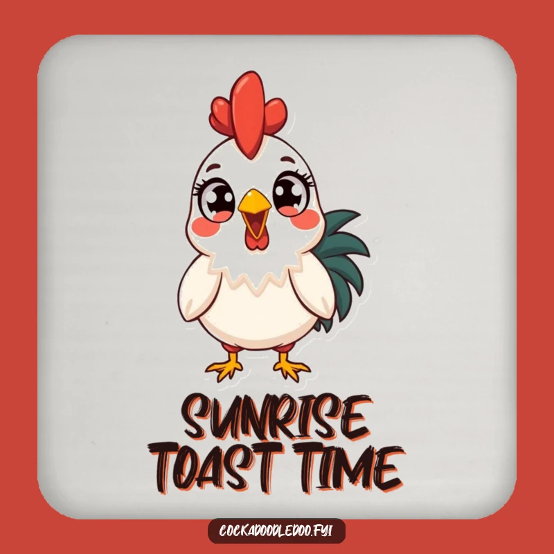 Funny Surprised Rooster Coaster Set: Protect Surfaces with a Smile, a Hilarious Funny Gift