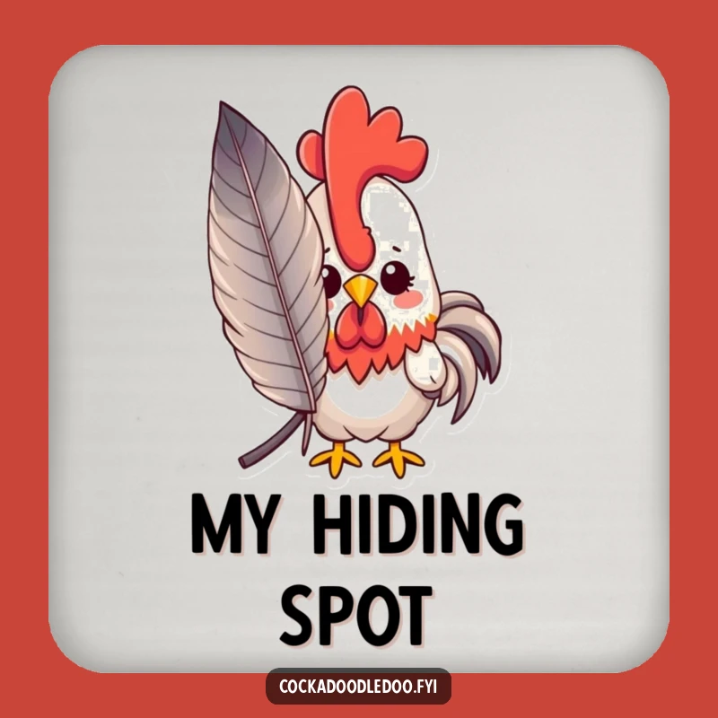 Funny Peeking Rooster Coasters: Protect Surfaces with Shy Charm, Cute Set