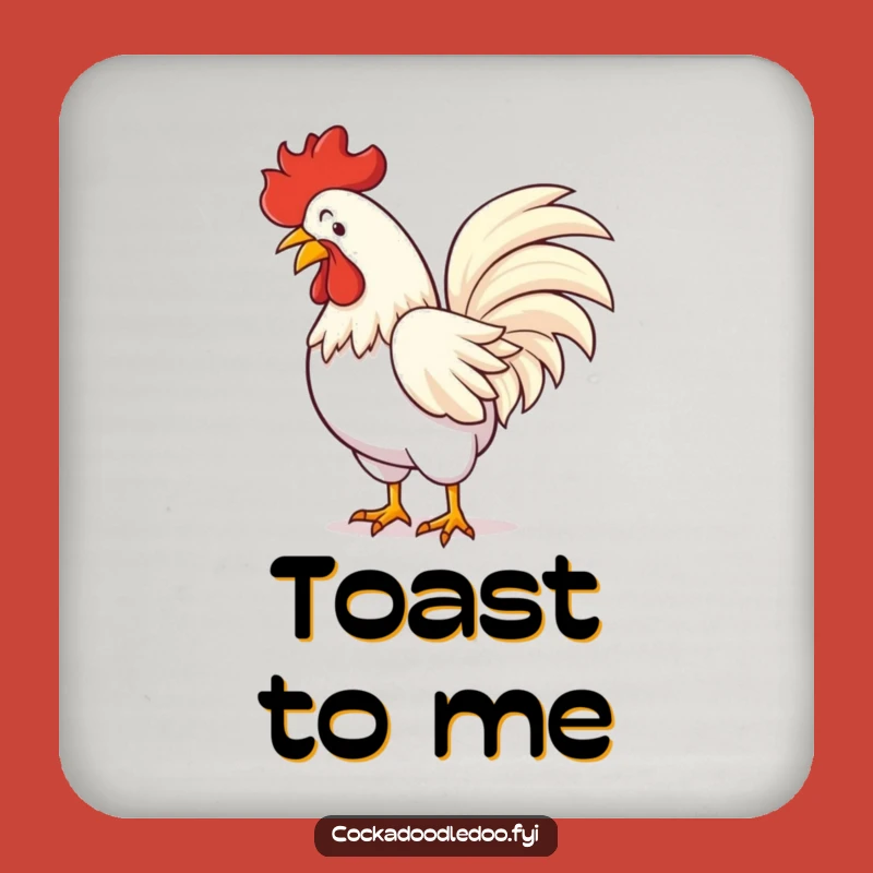Funny Rooster Bow Drink Coaster - Protect Surfaces with Comedic Elegance