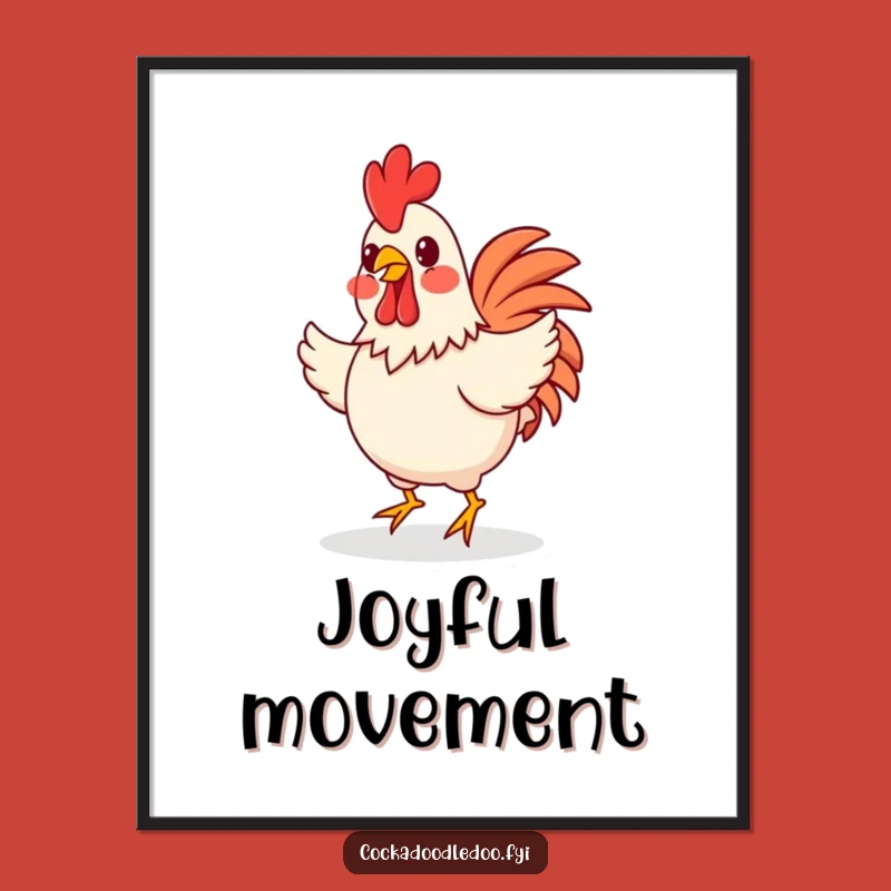 Funny Happy Rooster Jig Poster: Add Joyful Art to Your Walls!