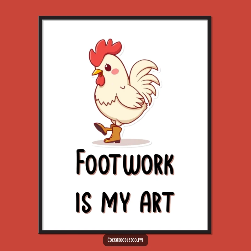 Funny Kawaii Rooster Boots Poster: Add Rhythmic Charm to Your Walls