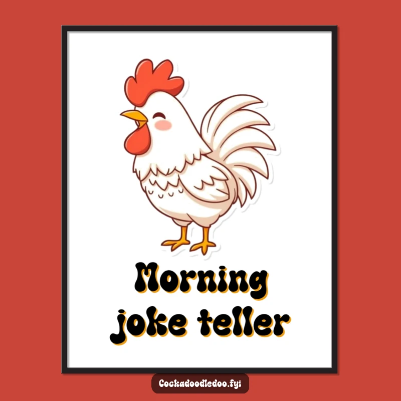 Funny Rooster Laugh Poster Print: Hilarious Birdy Wall Art for Lively Spaces