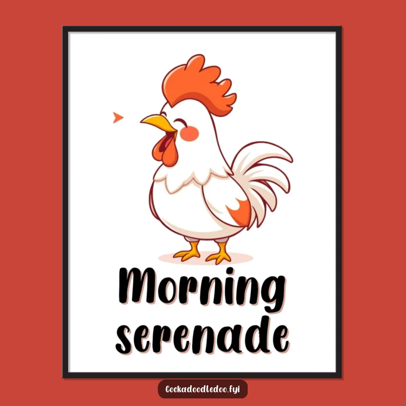 Funny Rooster Song Poster: Vibrant Performance Art, Unique Funny Gift Decor