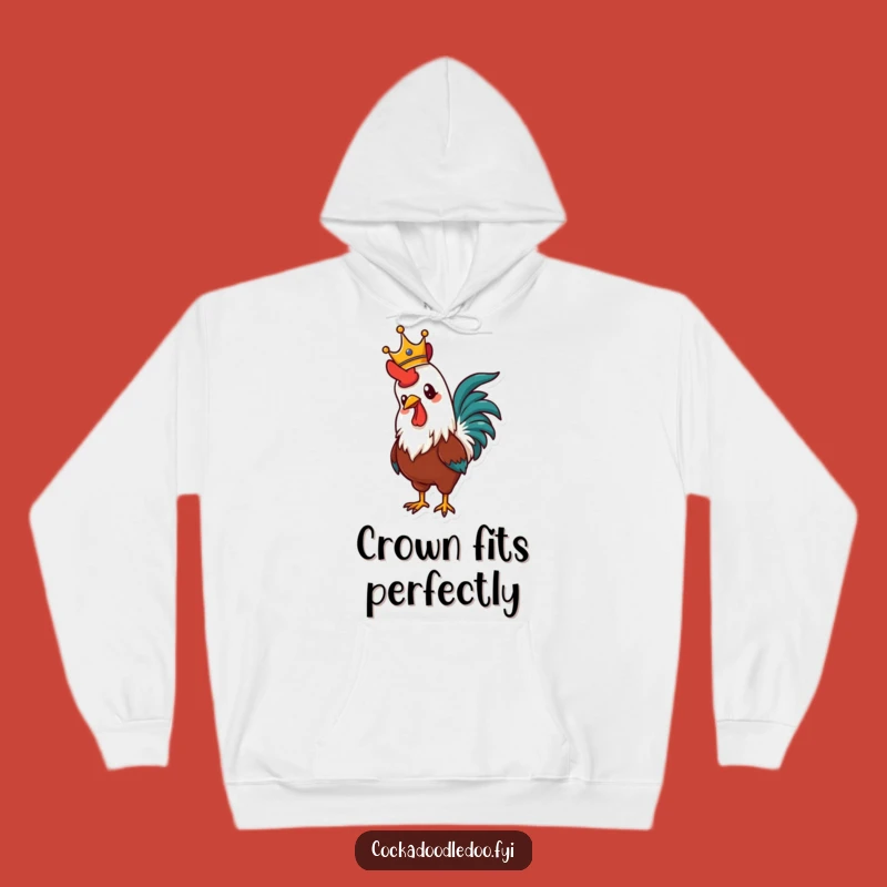 Funny Rooster Crown Hoodie: Regal Comfort, Majestic Funny Gift for Roosters