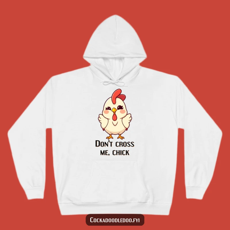 Cozy Funny Kawaii Rooster Hoodie - Winking Charm, Warm Gift