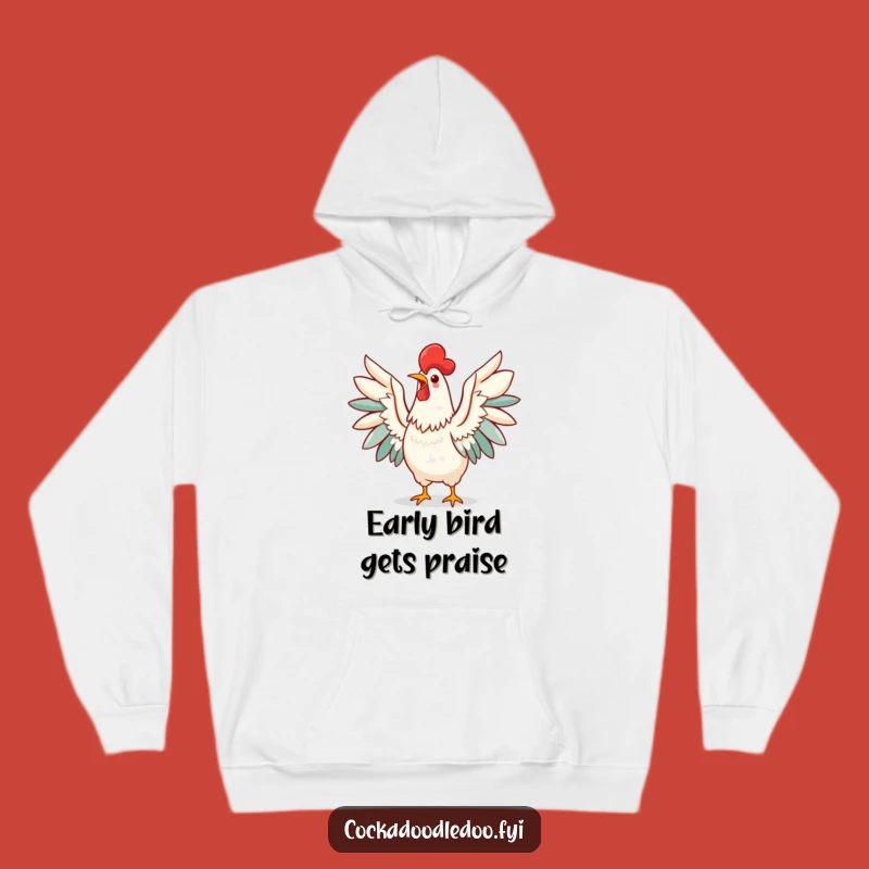 Funny Kawaii Rooster Hoodie: Cozy Morning Call Sweatshirt - Ultimate Gift