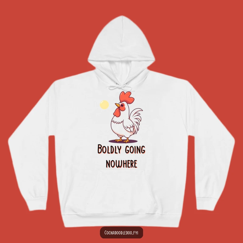 Funny Determined Rooster Moon Hoodie - Cozy Up to Your Goals