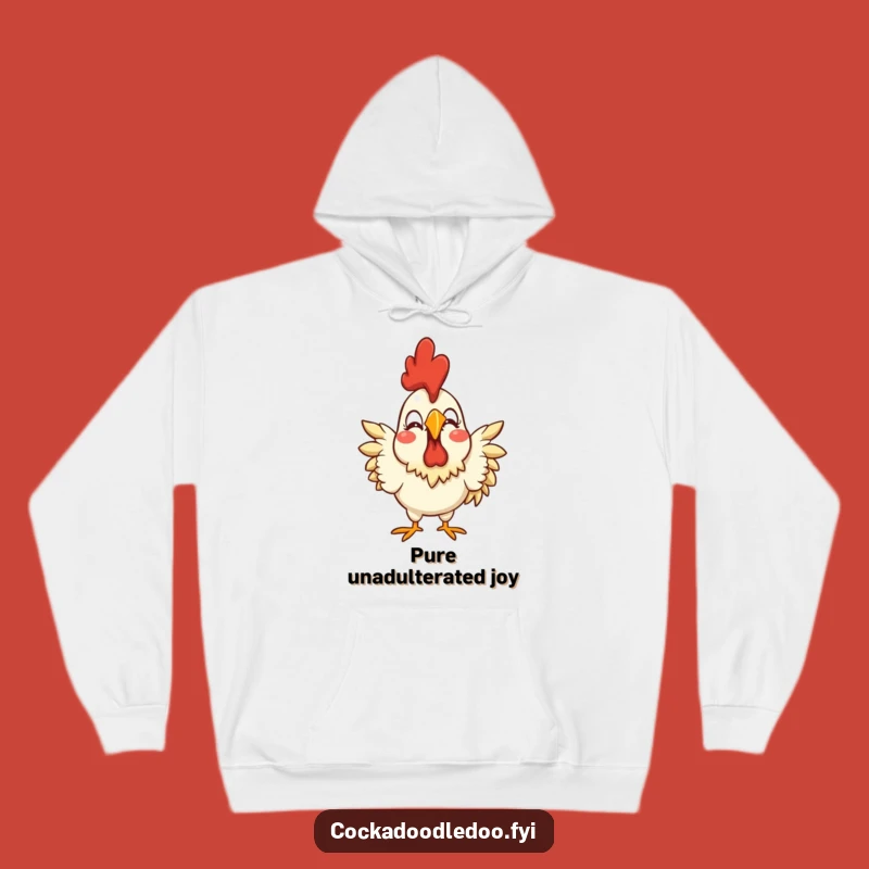 Funny Joyful Rooster Hoodie - Cozy Exaggerated Expression Sweatshirt