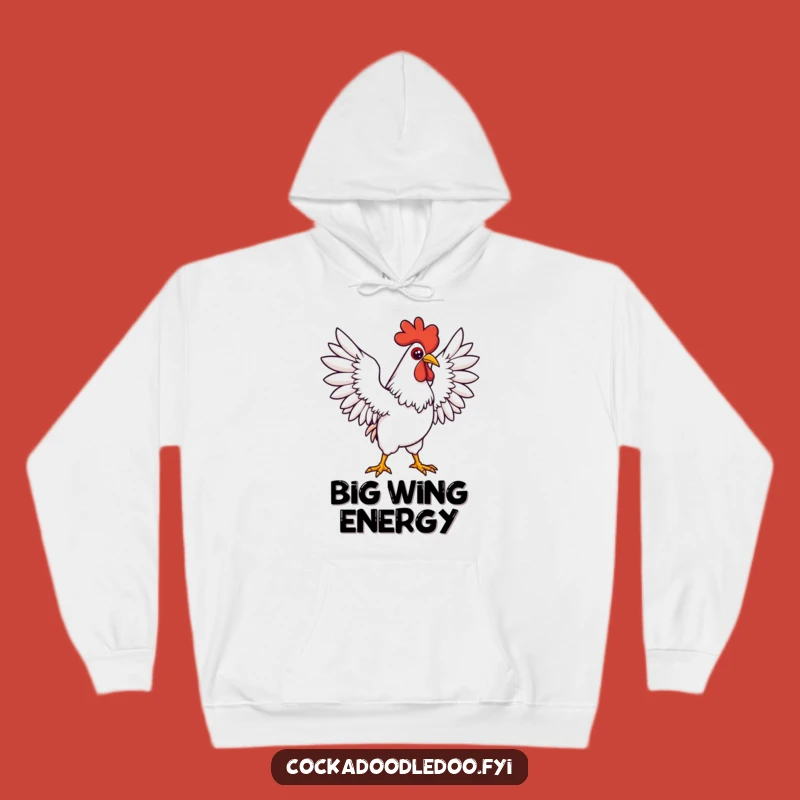 Funny Kawaii Rooster Hoodie: Determined Wings Pose - Warm Funny Gift for Dream Chasers