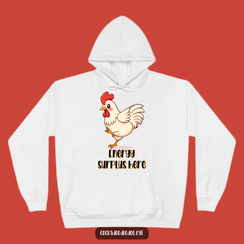 Funny Kawaii Rooster Hoodie: Exuberant Kicking Sweatshirt - Cozy Gift
