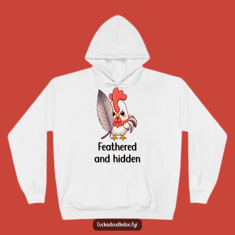 Funny Peeking Rooster Hoodie: Cozy Up with Shy Charm, Warm and Cute