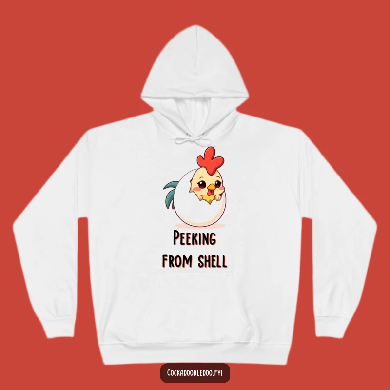 Funny Shy Rooster Egg Hoodie: Cozy Cartoon Bird Sweatshirt for Comforting Funny Gifts