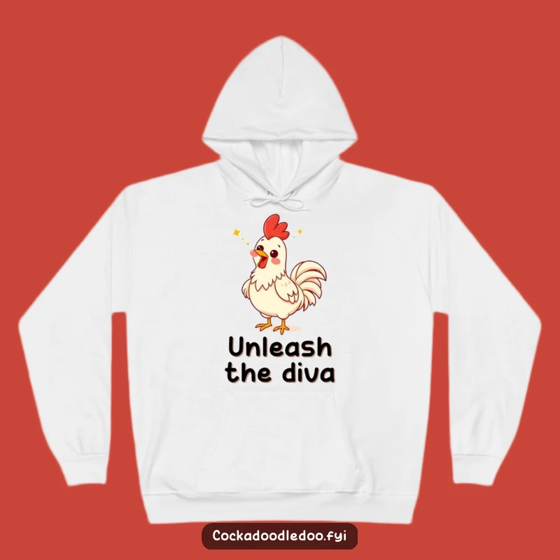 Funny Singing Rooster Hoodie: Comical Expression Warm Gear Gift