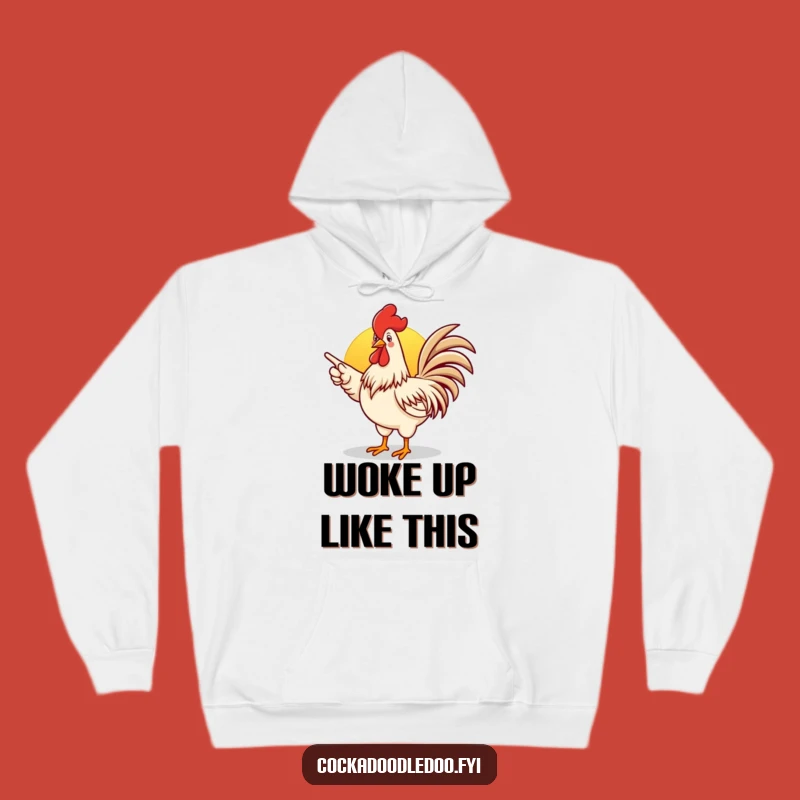Cozy Funny Rooster Hoodie: Warm & Energetic Cartoon Morning Wear