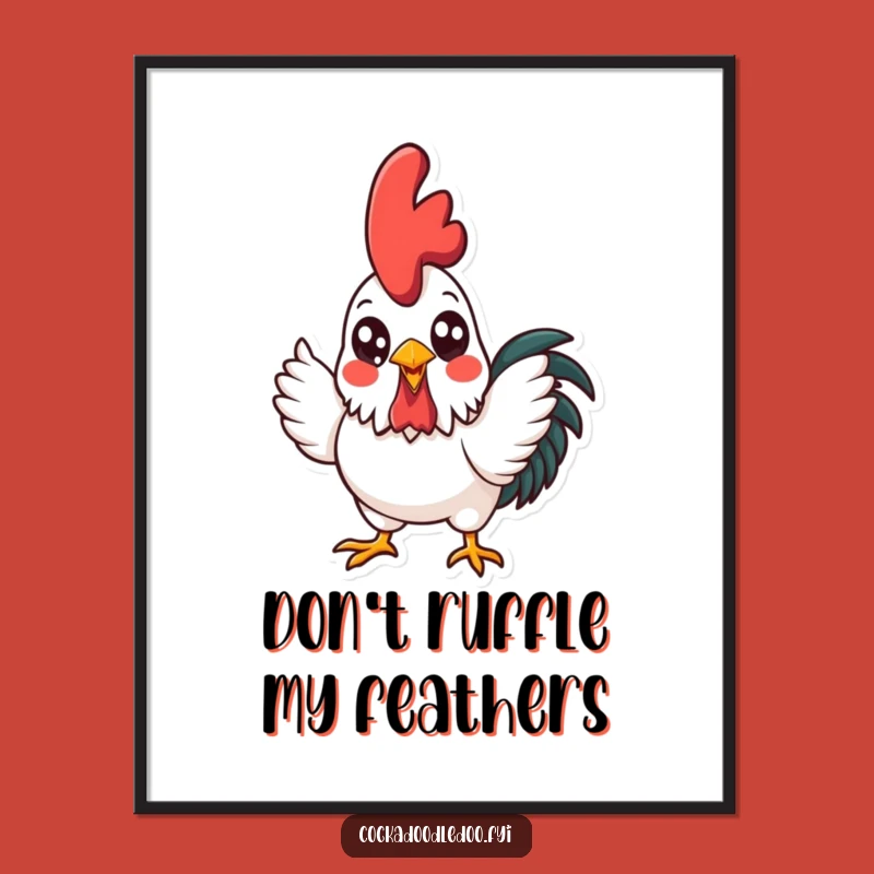 Free Printable Kawaii Rooster Wall Art: Funny Downloadable Decor for a Cheerful Home