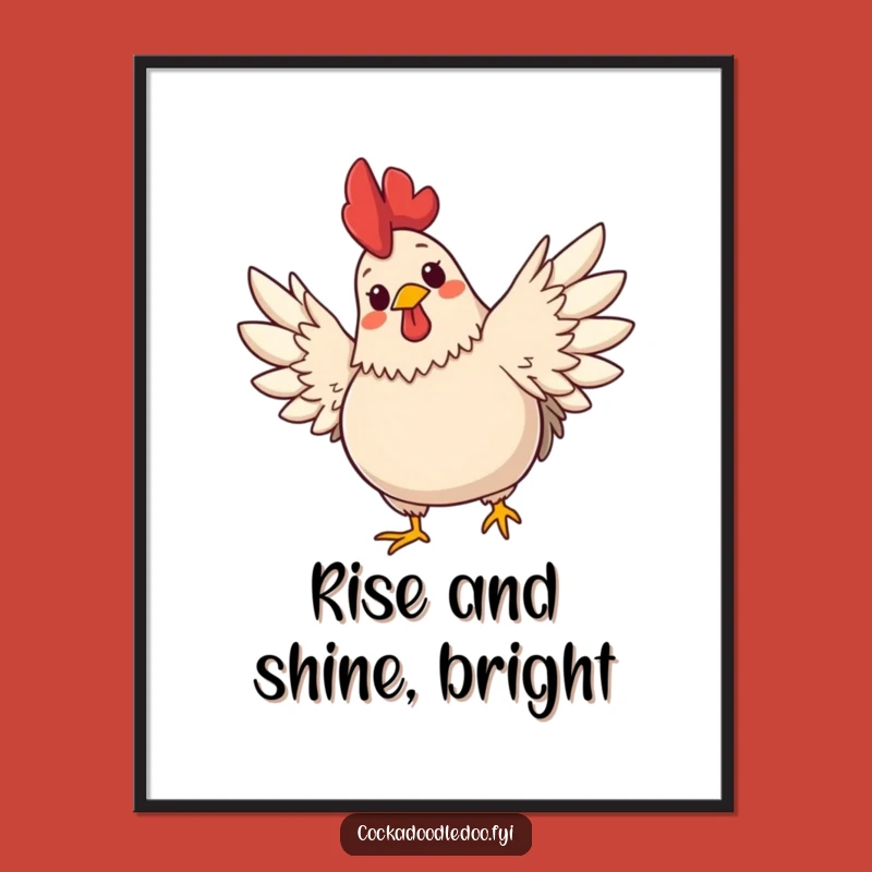 Free Printable Rooster Art - Wing Stretch, Downloadable Decor for Cheerful Spaces