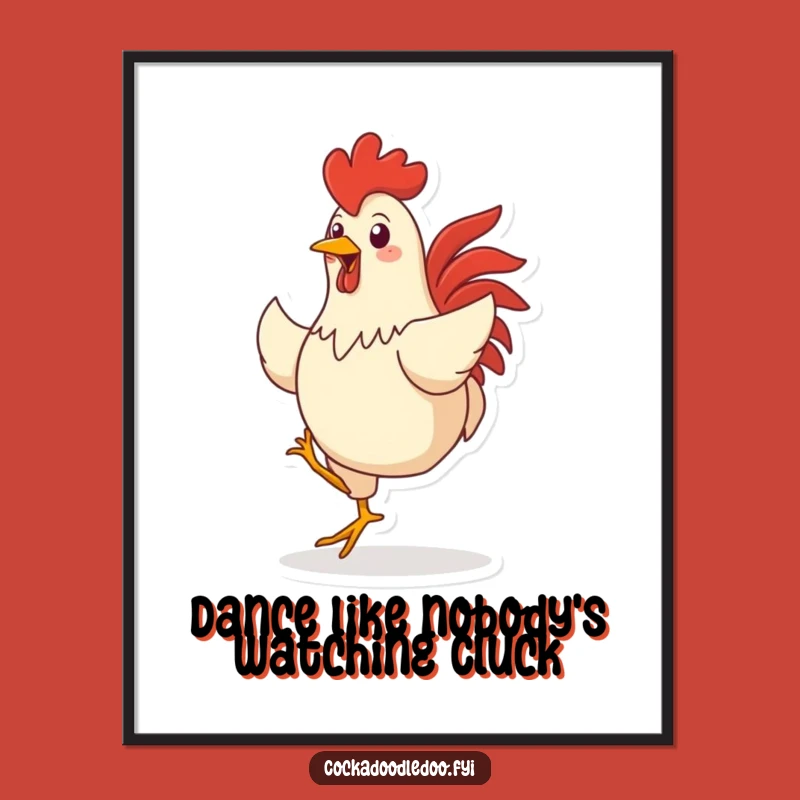 Free Printable Rooster Dancing Art - Funny Downloadable Wall Decor