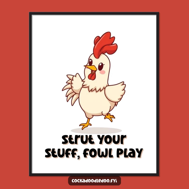Free Printable Rooster Wall Art: Funny Strutting Downloadable Art