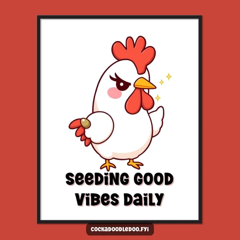 Free Printable Rooster Wink Wall Art: Mischevious Rooster Downloadable Decor for a Playful Space!