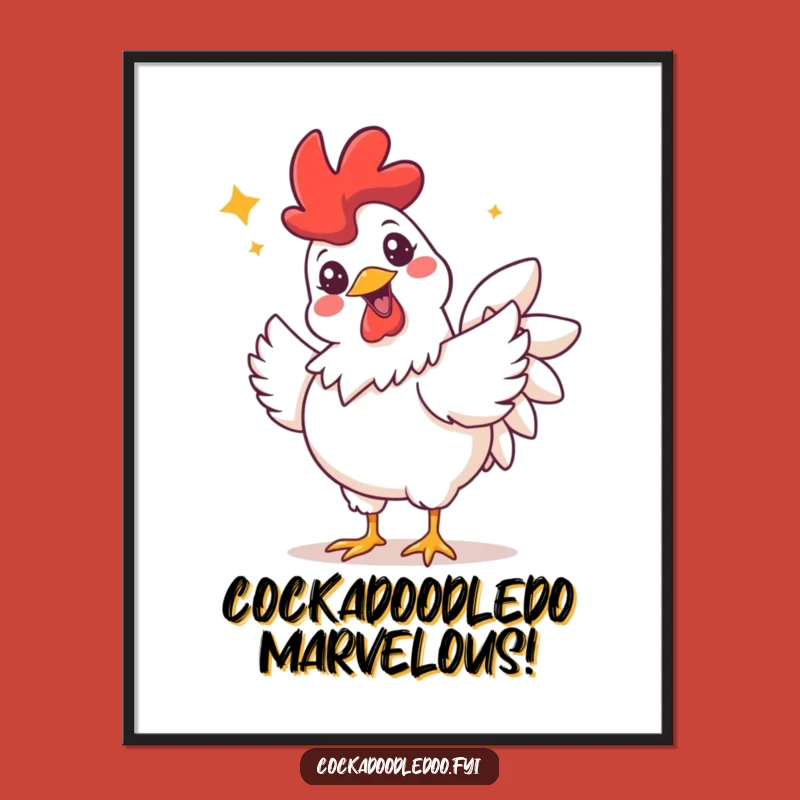 Funny Free Printable Rooster Wall Art - Celebratory Flutter Downloadable Decor