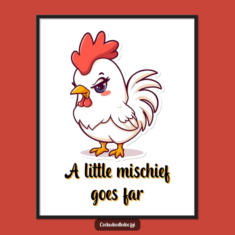 Mischievous Rooster Wall Art: Free Printable Downloadable Art for a Cheeky Space