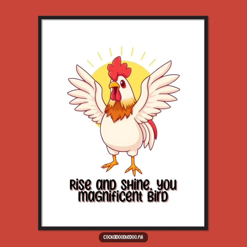 Free Printable Rooster Sun Art - Funny Downloadable Wall Decor