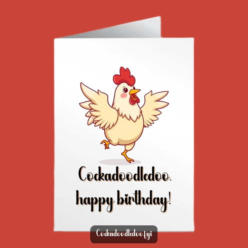 Free Printable Joyful Rooster Birthday Card - Dancing Jig Downloadable Gift
