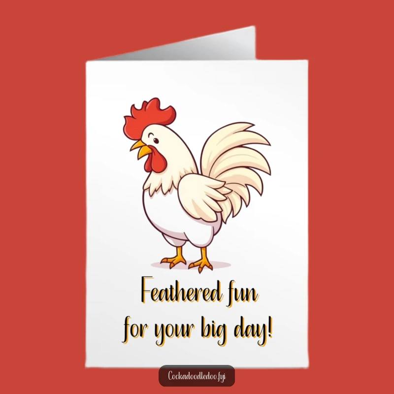 Free Printable Birthday Card: Funny Rooster Bowing, Perfect Downloadable Gift for Laughs