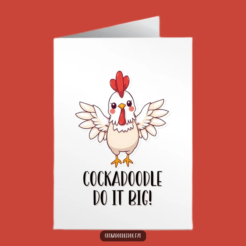 Free Printable Kawaii Rooster Birthday Card: Cheerful Welcoming, Funny Downloadable