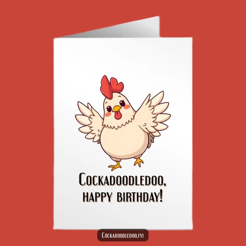 Free Printable Rooster Birthday Card - Cheerful Wings, Funny Downloadable Gift