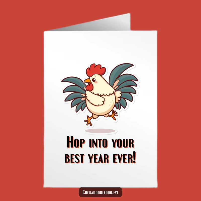 Free Printable Rooster Hop Birthday Card: Silly Rooster Downloadable Gift for Fun!