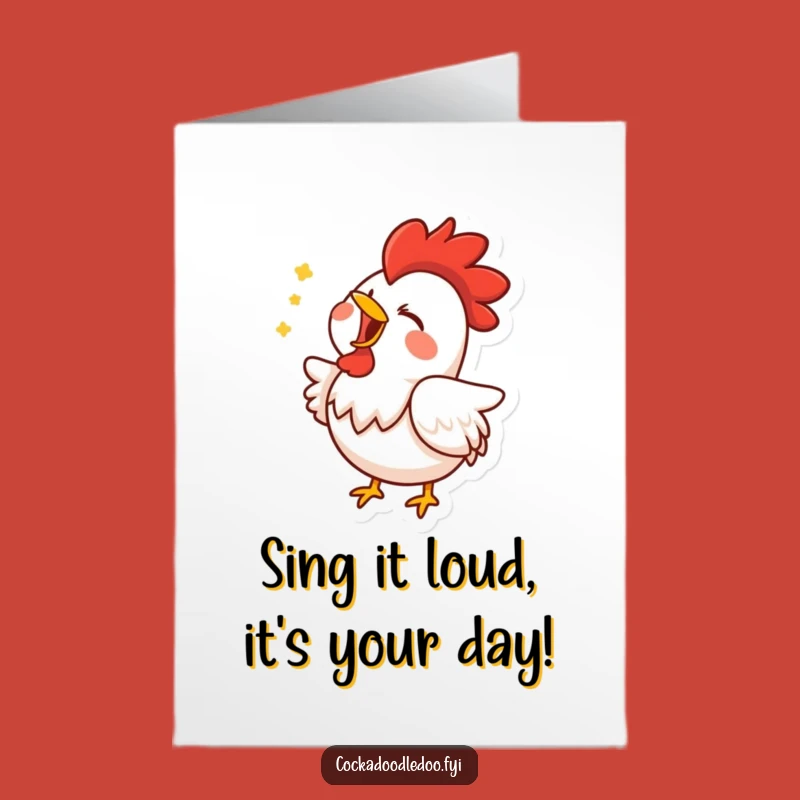 Free Printable Birthday Rooster Song Card - Funny Downloadable Gift