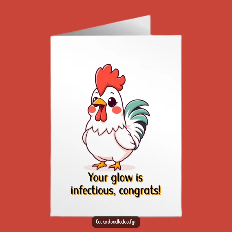 Free Printable Congrats Card: Excited Rooster, Glowing Comb, Downloadable Cheer!