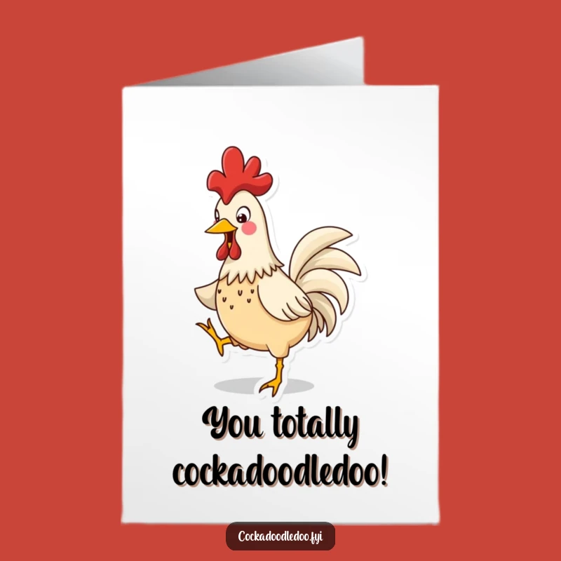 Free Printable Congrats Card: Hilarious Rooster Jigging Downloadable for Cheerful Celebrations