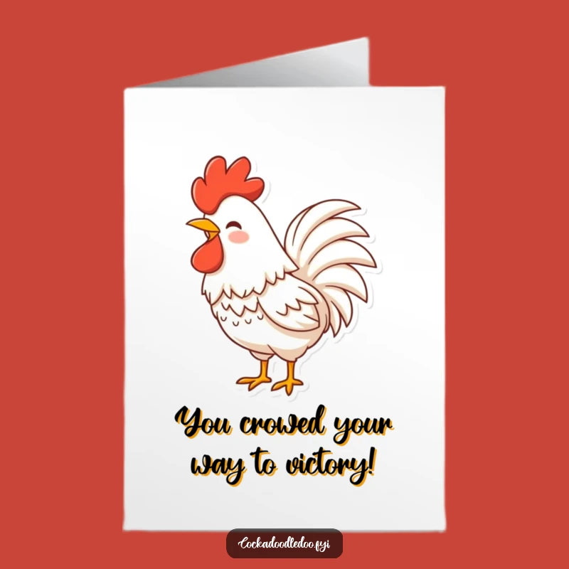 Free Printable Congrats Card: Laughing Rooster Greeting, Perfect Downloadable Gift