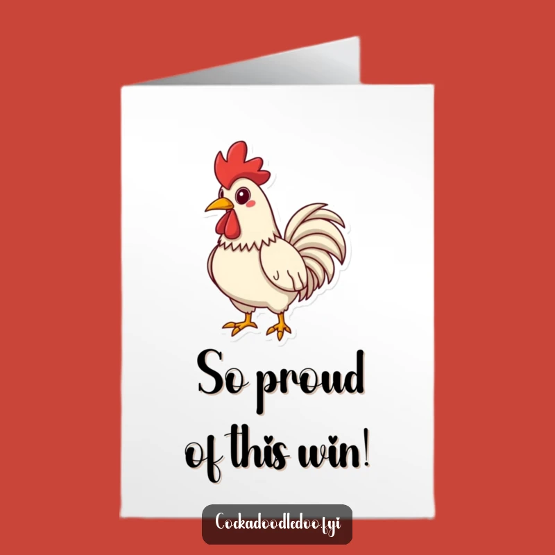 Free Printable Congrats Card: Proud Rooster Posing, Downloadable Celebration Gift