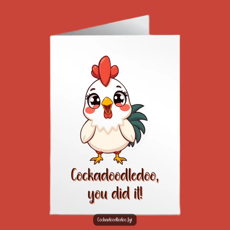 Free Printable Congrats Card: Surprised Rooster Sunrise Funny Downloadable