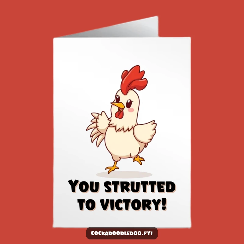 Free Printable Rooster Congrats Card: Funny Strutting Downloadable Gift